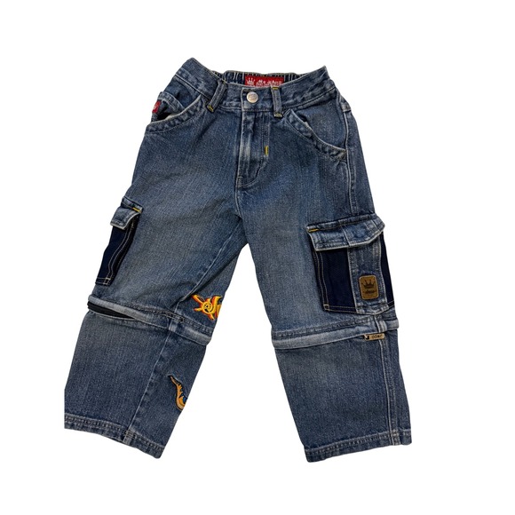 JNCO Jeans Other - Vintage‎ JNCO Jeans Toddler Convertible Zip Off Cargo Pants Denim Blue Skater